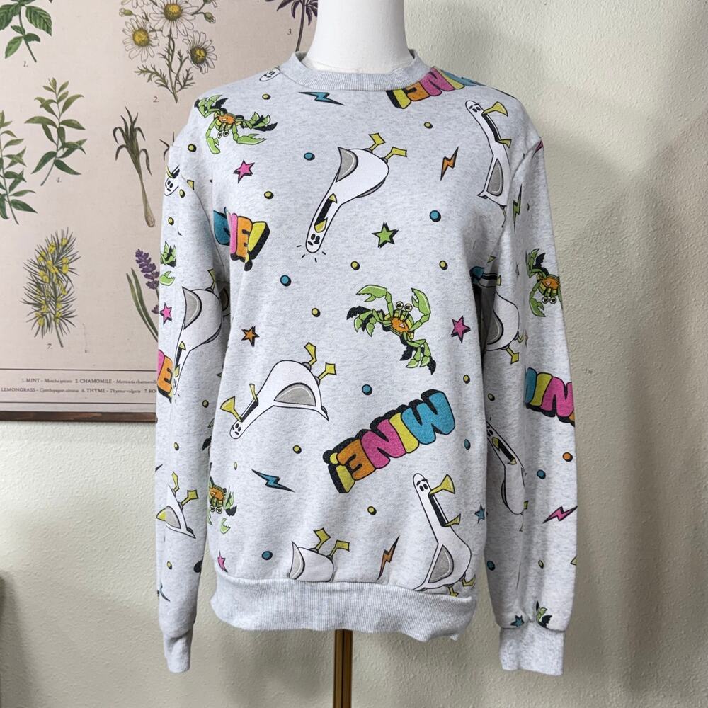 Disney Parks Pixar Finding Nemo Oversized Crew Sweatshirt Print Seagull Mine! XS